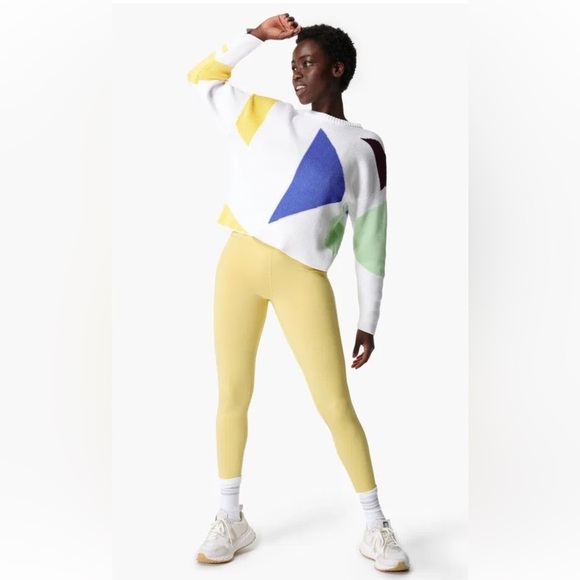 Sweaty Betty Pants - Sweaty Betty Sweater Womens Flash Dance Cotton Knit Pullover Color Block M